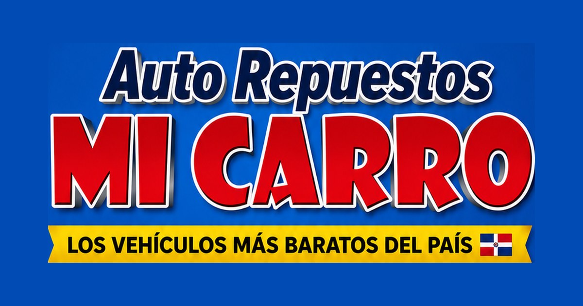 Logo de Auto Repuestos Mi Carro con el lema Los vehículos más baratos del país
